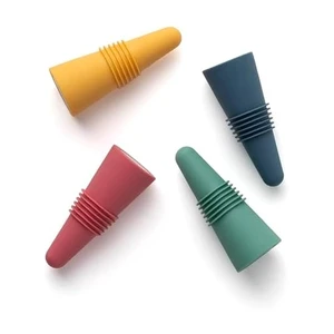 Wine Bottle Stoppers Set of 4 - Airtight Rubber and Stainless Steel Reusable Wine Stoppers for Wine Bottles, Assorted Colors, Dishwasher Safe Wine Bottle Stoppers Set of 4 - Airtight Rubber and Stainless Steel Reusable Wine Stoppers for Wine Bottles, Assorted Colors, Dishwasher Safe
