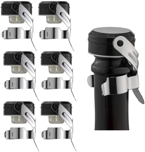 Champagne & Wine Bottle Stoppers, Champagne Cork, 6 Pack, Silver | Food Grade Silicone, Leak Proof Keep Fresh, Suitable for Wine, Champagne, Cava, Prosecco and Sparkling Champagne & Wine Bottle Stoppers, Champagne Cork, 6 Pack, Silver | Food Grade Silicone, Leak Proof Keep Fresh, Suitable for Wine, Champagne, Cava, Prosecco and Sparkling