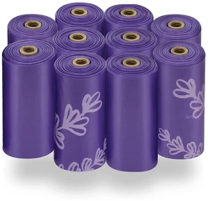 Poop Bags for Dogs - Lavender, 150 Count | Scented, Leak-proof, Easy-Tear perforations, 15 Thick Bags per roll, Outdoor Walking & Travel, Fits Standard Holders Poop Bags for Dogs - Lavender, 150 Count | Scented, Leak-proof, Easy-Tear perforations, 15 Thick Bags per roll, Outdoor Walking & Travel, Fits Standard Holders