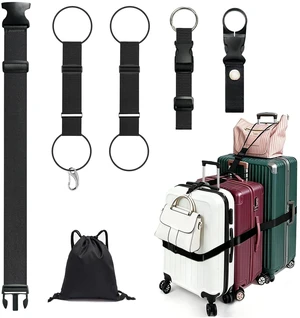 5 Pack Adjustable Luggage Connector Straps for Multiple Suitcases | Adjustable Elastic Design, Anti-Slip Buckle & Cup Clip, Ideal Luggage Straps for Suitcases for All Trips to Free Your Hands 5 Pack Adjustable Luggage Connector Straps for Multiple Suitcases | Adjustable Elastic Design, Anti-Slip Buckle & Cup Clip, Ideal Luggage Straps for Suitcases for All Trips to Free Your Hands