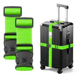 Luggage Straps for Suitcases, Adjustable Lockable Suitcase Straps | Lockable Against Accidental Opening, Easy to Identify Travel Accessories, Add a Bag Connector Holds Suitcase(Green, 2 Pack) Luggage Straps for Suitcases, Adjustable Lockable Suitcase Straps | Lockable Against Accidental Opening, Easy to Identify Travel Accessories, Add a Bag Connector Holds Suitcase(Green, 2 Pack)