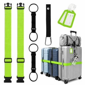 6PCS Adjustable Luggage Connector Straps for Suitcases (Green+Black) | Includes Luggage Straps TSA Approved, Elastic Straps, Tag, with Mesh Pouch and Portable Hook. Secure Your Suitcases and Bags. 6PCS Adjustable Luggage Connector Straps for Suitcases (Green+Black) | Includes Luggage Straps TSA Approved, Elastic Straps, Tag, with Mesh Pouch and Portable Hook. Secure Your Suitcases and Bags.