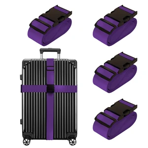 Luggage Straps for Suitcases TSA Approved Travel Essentials 4 Pack | Adjustable Length, Heavy Duty, Easy to Identify Keep Suitcase Secure, Ideal for Travel Luggage Straps for Suitcases TSA Approved Travel Essentials 4 Pack | Adjustable Length, Heavy Duty, Easy to Identify Keep Suitcase Secure, Ideal for Travel