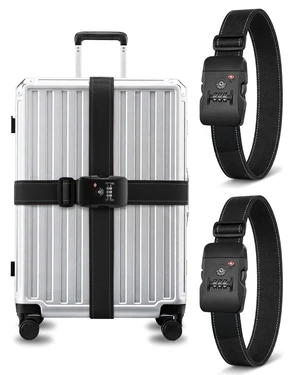 Luggage Straps TSA Approved, Adjustable Straps for Suitcases,Black | Heavy Duty Belt,Reinforced Buckle,Bright Color,Travel Essentials ,Combination Lock,Fits 20-32in Luggage Luggage Straps TSA Approved, Adjustable Straps for Suitcases,Black | Heavy Duty Belt,Reinforced Buckle,Bright Color,Travel Essentials ,Combination Lock,Fits 20-32in Luggage