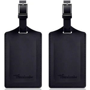 2 Pack Luggage Tags for Suitcases Airplane Travel Essentials | Bright Bag Name Tags TSA Approved, Faux Leather, Privacy Protection Flat, Black 2 Pack Luggage Tags for Suitcases Airplane Travel Essentials | Bright Bag Name Tags TSA Approved, Faux Leather, Privacy Protection Flat, Black