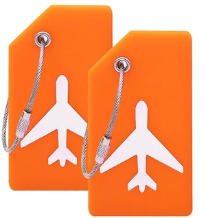 Silicone Luggage Tag with Name ID Card Perfect to Quickly Spot Luggage Suitcase (Plane 2Pcs Orange) Silicone Luggage Tag with Name ID Card Perfect to Quickly Spot Luggage Suitcase (Plane 2Pcs Orange)