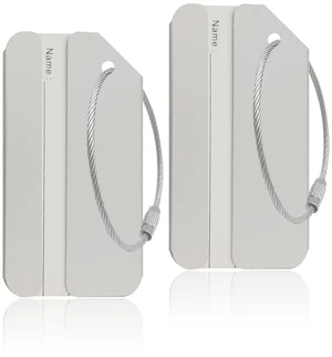 Aluminum Luggage Tags, Luggage Tag Holders for Travel Luggage Baggage Identifier by Ovener (2Pack Silver) Aluminum Luggage Tags, Luggage Tag Holders for Travel Luggage Baggage Identifier by Ovener (2Pack Silver)