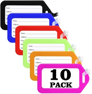 10 Pack Luggage Tag Bright Luggage Tags for Suitcases Bag Tags Name Tags for Kids Travel Accessories Must Haves by Sodsay (Colorful) 10 Pack Luggage Tag Bright Luggage Tags for Suitcases Bag Tags Name Tags for Kids Travel Accessories Must Haves by Sodsay (Colorful)