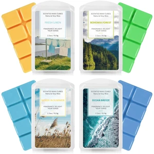 Wax Melts, Fall Scented Wax Cubes for Wax Warmer, 4 x 2.5 oz | Winter Scent Soy Wax Tarts, Home Fragrances Christmas Gift Set - Ocean Breeze, Fresh Linen, Bohemia Forest, Winds in Summer Wax Melts, Fall Scented Wax Cubes for Wax Warmer, 4 x 2.5 oz | Winter Scent Soy Wax Tarts, Home Fragrances Christmas Gift Set - Ocean Breeze, Fresh Linen, Bohemia Forest, Winds in Summer