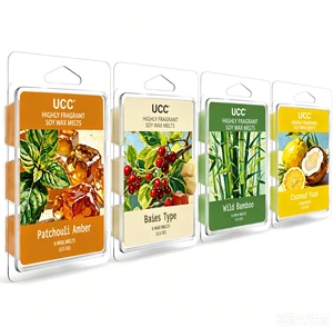 Wax Melts, Earth and Citrus Scented, 4 Pack | Soy wax melts with patchouli amber, wild bamboo, bales type and coconut yuzu for strong long lasting home fragrance. Wax Melts, Earth and Citrus Scented, 4 Pack | Soy wax melts with patchouli amber, wild bamboo, bales type and coconut yuzu for strong long lasting home fragrance.