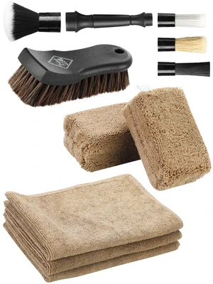 9PCS Car Detailing Brush Set, Interior Leather Cleaning | Car Interior Brush Kit, Horse Hair Leather Brush for Car Detailing, Scratch-Free Leather Cleaner Applicator, Cleaning Cloth 9PCS Car Detailing Brush Set, Interior Leather Cleaning | Car Interior Brush Kit, Horse Hair Leather Brush for Car Detailing, Scratch-Free Leather Cleaner Applicator, Cleaning Cloth