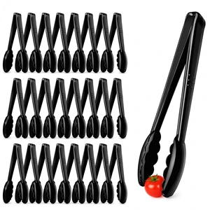 24 Pack Plastic Serving Tongs, 9 Inch Black Heavy Duty Buffet Tongs | Disposable & Reusable, Scalloped Tips, Heavy Duty, For BBQ, Catering, Buffet, Parties, Bulk Food Service 24 Pack Plastic Serving Tongs, 9 Inch Black Heavy Duty Buffet Tongs | Disposable & Reusable, Scalloped Tips, Heavy Duty, For BBQ, Catering, Buffet, Parties, Bulk Food Service