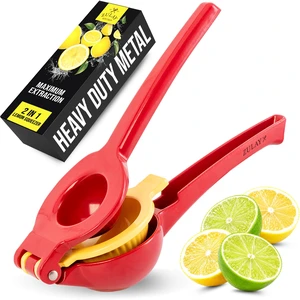 Metal 2-in-1 Lemon Squeezer - Sturdy Max Extraction Hand Juicer Lemon Squeezer Gets Every Last Drop - Easy to Clean Manual Citrus Juicer - Easy-Use Lemon Juicer Squeezer - Red/Yellow Metal 2-in-1 Lemon Squeezer - Sturdy Max Extraction Hand Juicer Lemon Squeezer Gets Every Last Drop - Easy to Clean Manual Citrus Juicer - Easy-Use Lemon Juicer Squeezer - Red/Yellow