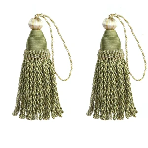 2 Pack Tassels with Loops, DIY Decorative Tassel, Mix Green | Twisted Tassel, Key Tassel for Antique Keys, Door Knobs and Furniture 2 Pack Tassels with Loops, DIY Decorative Tassel, Mix Green | Twisted Tassel, Key Tassel for Antique Keys, Door Knobs and Furniture