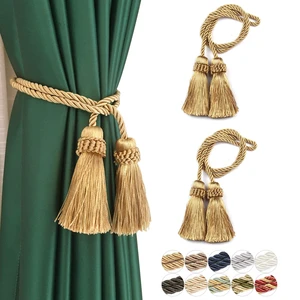 Curtain Tiebacks Handmade Curtain Holdbacks Rope with Tassel | 2P,Gold,Tassel Curtain Tiebacks,Hand Woven Rope Curtain Drapery Holdbacks for Decor Curtain Tiebacks Handmade Curtain Holdbacks Rope with Tassel | 2P,Gold,Tassel Curtain Tiebacks,Hand Woven Rope Curtain Drapery Holdbacks for Decor