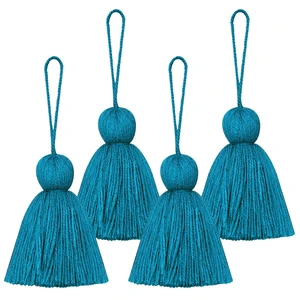 Big Size 4 PCS Tassels for Crafts, Handmade Hanging Tassels for Pillow Decor, Blanket Decoration Tassels, with Hanging Rope for Tassel Garland (8cm/3.15 inch) (Peacock Green - 4 PCS) Big Size 4 PCS Tassels for Crafts, Handmade Hanging Tassels for Pillow Decor, Blanket Decoration Tassels, with Hanging Rope for Tassel Garland (8cm/3.15 inch) (Peacock Green - 4 PCS)