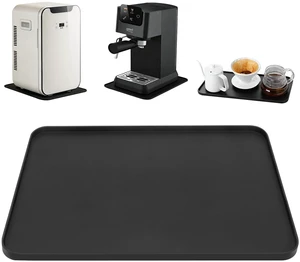Mini Fridge Silicone Mat 13x9" Raised Edge Leak-Proof Drip Tray, Black | Raised-edge mat traps spills.Use on countertops,under coffee makers&mini fridges,or as pet feeding tray.Heatproof,easy clean. Mini Fridge Silicone Mat 13x9" Raised Edge Leak-Proof Drip Tray, Black | Raised-edge mat traps spills.Use on countertops,under coffee makers&mini fridges,or as pet feeding tray.Heatproof,easy clean.