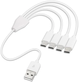 Short USB C Splitter Cable,4 in 1 USB 2.0 A Male to 4 USB C Male Charging Cord for Some USB Type-C Phone, Device - 0.5M (White) Short USB C Splitter Cable,4 in 1 USB 2.0 A Male to 4 USB C Male Charging Cord for Some USB Type-C Phone, Device - 0.5M (White)
