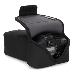 Camera Sleeve (Zoom) for Compact SLRs with Lens Compatible with Canon EOS R100 Nikon Z30 Sony ZV-E10, and more - Padded Neoprene DSLR Case with Accessory Pocket & Belt Loop (Black) Camera Sleeve (Zoom) for Compact SLRs with Lens Compatible with Canon EOS R100 Nikon Z30 Sony ZV-E10, and more - Padded Neoprene DSLR Case with Accessory Pocket & Belt Loop (Black)