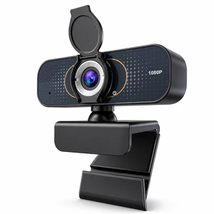1080P Webcam with Microphone and Privacy Cover Plug&Play | USB Computer Camera with 110° Wide View, Auto Light Correction, 360° Rotation and Tripod for PC, Laptop, Zoom and Streaming 1080P Webcam with Microphone and Privacy Cover Plug&Play | USB Computer Camera with 110° Wide View, Auto Light Correction, 360° Rotation and Tripod for PC, Laptop, Zoom and Streaming