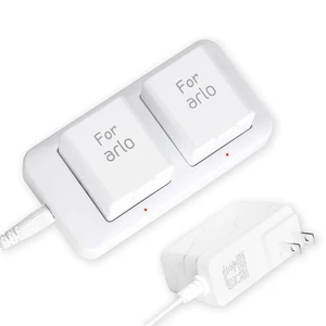 Dual Slot Charger for Arlo Camera Battery, Power Adapter Included, White Dual Slot Charger for Arlo Camera Battery, Power Adapter Included, White