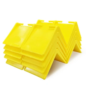 20 Pack 2 in V Shaped Corner Edge Protectors for Flatbed, Yellow | Crack resistant plastic, fits 1 to 2 inch tie down straps, heavy duty corner guards, for flatbed trailer pallets and moving 20 Pack 2 in V Shaped Corner Edge Protectors for Flatbed, Yellow | Crack resistant plastic, fits 1 to 2 inch tie down straps, heavy duty corner guards, for flatbed trailer pallets and moving