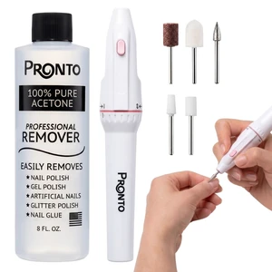 Electric Nail File + 8 fl oz Acetone Combo | Battery Operated Portable Nail Buffer for Shaping, Smoothing & Buffing Nails | DIY Manicure Pedicure Nail Care Kit for Home Use Electric Nail File + 8 fl oz Acetone Combo | Battery Operated Portable Nail Buffer for Shaping, Smoothing & Buffing Nails | DIY Manicure Pedicure Nail Care Kit for Home Use