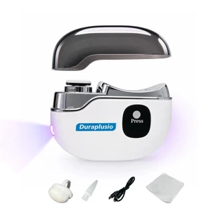 Electric Nail Clipper & Polisher with Safety Guard, White | 2-in-1 trimming and polishing for regular adult fingernails, with 3 trim speeds, 2 polish settings, and a safety guard. Electric Nail Clipper & Polisher with Safety Guard, White | 2-in-1 trimming and polishing for regular adult fingernails, with 3 trim speeds, 2 polish settings, and a safety guard.