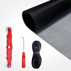 4PCS Window Screen Door Repair and Replacement Kit, 48"x118" Fiberglass Screen Mesh, 0.125" x 40' TPE Spline,Spline Roller and Remove Hook, Window Screen and Sliding Screen Door Replacement 4PCS Window Screen Door Repair and Replacement Kit, 48"x118" Fiberglass Screen Mesh, 0.125" x 40' TPE Spline,Spline Roller and Remove Hook, Window Screen and Sliding Screen Door Replacement