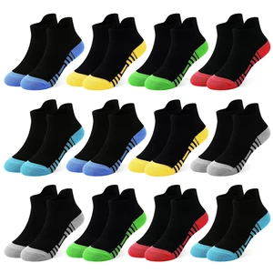 12 Pairs Boys Socks Kids Athletic Ankle Socks for Toddler 7-10Y | 75% cotton breathable mesh, reinforced heel & toe, heel pull loop, school sports daily,color-blocked spliced design 12 Pairs Boys Socks Kids Athletic Ankle Socks for Toddler 7-10Y | 75% cotton breathable mesh, reinforced heel & toe, heel pull loop, school sports daily,color-blocked spliced design