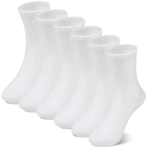 Kids Athletic Socks, 6 Pairs Boys Girls White Cotton Crew Sock | Running School Uniform Socks for 6-8 8-10 10-12 Years Old Boys Girls, Soft and Breathable, Elastic Stretch, Smooth Toe Kids Athletic Socks, 6 Pairs Boys Girls White Cotton Crew Sock | Running School Uniform Socks for 6-8 8-10 10-12 Years Old Boys Girls, Soft and Breathable, Elastic Stretch, Smooth Toe