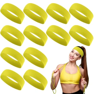12 Pack Sport Headbands Elastic Sweatbands for Women, Bright Yellow | Soft Fabric Hair Bands, Non-slip Design for Gym Running Workouts Exercise, Sublimation Ready, Ideal Girls Sports Daily Use 12 Pack Sport Headbands Elastic Sweatbands for Women, Bright Yellow | Soft Fabric Hair Bands, Non-slip Design for Gym Running Workouts Exercise, Sublimation Ready, Ideal Girls Sports Daily Use