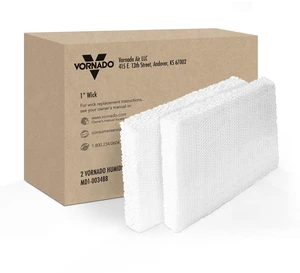 MD1-0034 Replacement Humidifier Wick (2-Pack), 1-Inch Thick, Replace at Recommended Intervals for Best Performance, Disposable, Genuine Fit for Select Evaporative Humidifiers, White MD1-0034 Replacement Humidifier Wick (2-Pack), 1-Inch Thick, Replace at Recommended Intervals for Best Performance, Disposable, Genuine Fit for Select Evaporative Humidifiers, White