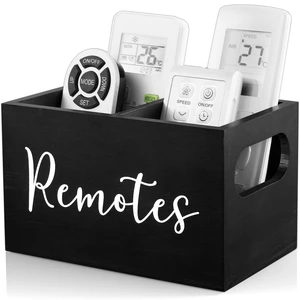 Remote Control Holder, Wood TV Remote Holder, Remote Storage Caddy, Remote Control Organizer (Black, 2 Slots) Remote Control Holder, Wood TV Remote Holder, Remote Storage Caddy, Remote Control Organizer (Black, 2 Slots)
