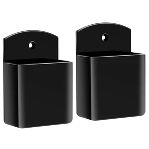 2-Pack Remote Control Holder, Adhesive Wall-Mount Remote Holder, Black | TV controller organizer doubles as a wall pen holder for desk accessories and small-item storage at home, office, or school. 2-Pack Remote Control Holder, Adhesive Wall-Mount Remote Holder, Black | TV controller organizer doubles as a wall pen holder for desk accessories and small-item storage at home, office, or school.