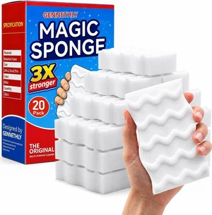 3X Density Magic Sponge Eraser, 20 Pack Cleaning Sponge for Kitchen & Bath | 3X density foam, Extra durable sponge, Ergonomic wavy grip, Deep cleaning power, Multi-surface cleaning, 20 pack value 3X Density Magic Sponge Eraser, 20 Pack Cleaning Sponge for Kitchen & Bath | 3X density foam, Extra durable sponge, Ergonomic wavy grip, Deep cleaning power, Multi-surface cleaning, 20 pack value