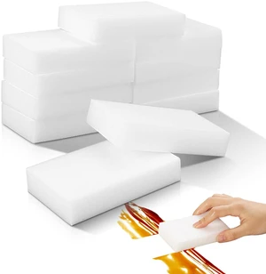 10Pack Melamine Sponges for Multi-Purpose Cleaning - Tough, Durable Magic Sponge Erasers for Use on Sinks, Kitchen, Bathrooms, Walls, Floors, Bathtubs, Shoes, Furniture, Cars - Won't Rip Easily. 10Pack Melamine Sponges for Multi-Purpose Cleaning - Tough, Durable Magic Sponge Erasers for Use on Sinks, Kitchen, Bathrooms, Walls, Floors, Bathtubs, Shoes, Furniture, Cars - Won't Rip Easily.