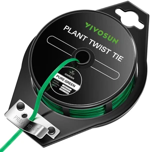Twist Ties, 328 ft (100m) PE-Coated Green Plant Ties with Cutter, Reusable & Flexible Tomate Ties for Plant Support, Indoor Outdoor Gardening, Cable Management, Home Office Organization Twist Ties, 328 ft (100m) PE-Coated Green Plant Ties with Cutter, Reusable & Flexible Tomate Ties for Plant Support, Indoor Outdoor Gardening, Cable Management, Home Office Organization