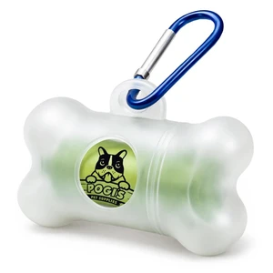 Dog Poop Bag Holder & Dispenser for Leash, 15 Unscented Bags | Metal carabiner and hook-and-loop strap for your leash. Screw-top cap for easy refills Dog Poop Bag Holder & Dispenser for Leash, 15 Unscented Bags | Metal carabiner and hook-and-loop strap for your leash. Screw-top cap for easy refills