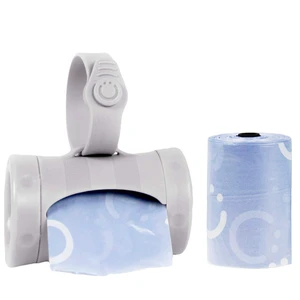 Retractable Bag Dispenser for Diaper Bag, Gray | Portable Bag Holder for Travel, Clips to Stroller or Diaper Bag, Newborn Baby Essentials, Includes 24 Lavender Scented Bags Retractable Bag Dispenser for Diaper Bag, Gray | Portable Bag Holder for Travel, Clips to Stroller or Diaper Bag, Newborn Baby Essentials, Includes 24 Lavender Scented Bags