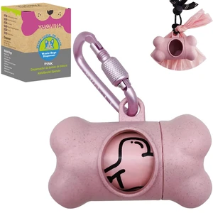 Dog Poop Pickup Bags Holder Dispenser with 1 Roll Random Color Leak-proof Scented Doggy Waste Bags and Carabiner with Safety Lock Plus Hook and Loop Fastener Never Loose on Leash Lead Again (Pink) Dog Poop Pickup Bags Holder Dispenser with 1 Roll Random Color Leak-proof Scented Doggy Waste Bags and Carabiner with Safety Lock Plus Hook and Loop Fastener Never Loose on Leash Lead Again (Pink)