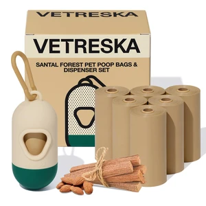 Dog Poop Bags Dispenser with 105 Bags, Leak Proof and Extra Thick | Pet Waste Bags for Dog Walking and Cat Litter, Sandalwood & Almond Scented Dog Poop Bags Dispenser with 105 Bags, Leak Proof and Extra Thick | Pet Waste Bags for Dog Walking and Cat Litter, Sandalwood & Almond Scented