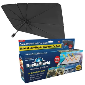 Brella Shield Car Windshield Sun Shade by Arctic Air, 31 x 57 in | Blocks Sun to Help Keep Your Car Cooler | One Size Fits Most Windshields | As Seen on TV | Folds for Easy Storage Brella Shield Car Windshield Sun Shade by Arctic Air, 31 x 57 in | Blocks Sun to Help Keep Your Car Cooler | One Size Fits Most Windshields | As Seen on TV | Folds for Easy Storage