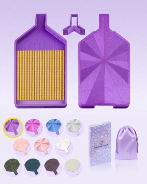 Silky Diamond Art Tray with Prismatic Shine Lid, Silky Violet | The diamond painting tray with lid keeps diamond art beads organized. Practical diamond painting accessories for projects. Silky Diamond Art Tray with Prismatic Shine Lid, Silky Violet | The diamond painting tray with lid keeps diamond art beads organized. Practical diamond painting accessories for projects.