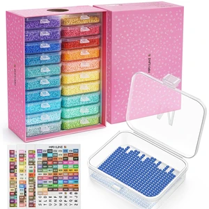 20PCS Diamond Painting Storage Containers Trays with Lids | Diamond Art Beads Storage & Line-Up Trays, Diamond Art Accessories Tools, Diamond Painting Dots Organizer, Pink Box Package 20PCS Diamond Painting Storage Containers Trays with Lids | Diamond Art Beads Storage & Line-Up Trays, Diamond Art Accessories Tools, Diamond Painting Dots Organizer, Pink Box Package