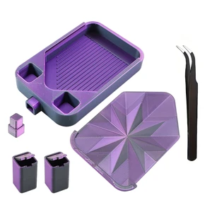 Diamond Painting Tray with Lid and Tweezer, Rhinestone Storage Tray with Lid & 2 Storage Bucket Design, Easy Pour Bead Tray, Diamond Art Kits for Adults, Diamond Art Accessories Tools (Black Purple) Diamond Painting Tray with Lid and Tweezer, Rhinestone Storage Tray with Lid & 2 Storage Bucket Design, Easy Pour Bead Tray, Diamond Art Kits for Adults, Diamond Art Accessories Tools (Black Purple)