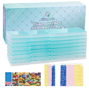 40 PCS Diamond Painting Storage Containers Trays wit Lids, 3 Size | 4 in 1 Functional Diamond Painting Trays, Multi-Slot Design System, Static-Free Deep Groove Design, Organizer for Diamond Art 40 PCS Diamond Painting Storage Containers Trays wit Lids, 3 Size | 4 in 1 Functional Diamond Painting Trays, Multi-Slot Design System, Static-Free Deep Groove Design, Organizer for Diamond Art