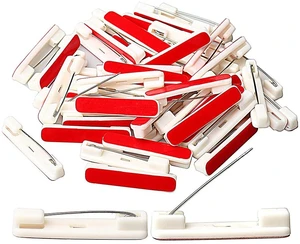 100 White Plastic Safety Bar Pins, Self-Adhesive, 1.46 Inch | For Name Tags, Badges, Ribbons And Crafts; Durable Plastic; Peel-And-Stick Backing; White Color 100 White Plastic Safety Bar Pins, Self-Adhesive, 1.46 Inch | For Name Tags, Badges, Ribbons And Crafts; Durable Plastic; Peel-And-Stick Backing; White Color
