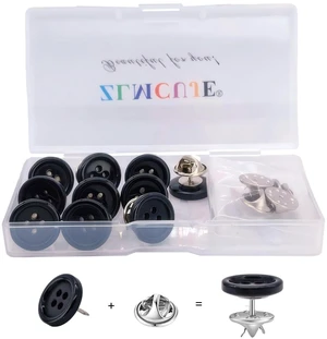 10 Sets 15mm(3/5") 4-Hole Black Resin Button,Safety Pins,No Sewing,No Tool,Reusable for Clothes(Shirts,Cardigans,Pants,ect.) DIY Crafts 10 Sets 15mm(3/5") 4-Hole Black Resin Button,Safety Pins,No Sewing,No Tool,Reusable for Clothes(Shirts,Cardigans,Pants,ect.) DIY Crafts