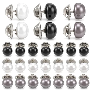 30 Sets Pearl Buttons No Sew Buttons for Clothes, 12mm Pearl Brooch Pins Reusable, Safety Brooch Pins Buttons for Women Blouses Cleavage Cover up for Low Neckline, No Tool Removable 30 Sets Pearl Buttons No Sew Buttons for Clothes, 12mm Pearl Brooch Pins Reusable, Safety Brooch Pins Buttons for Women Blouses Cleavage Cover up for Low Neckline, No Tool Removable